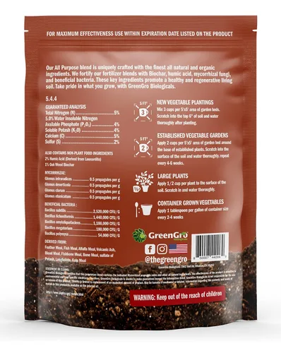 Vista 2 de GreenGro Fertilizante orgánico multiusos – Alimento para plantas de interior y exterior/Ideal para huertos y plantas de interior/Nutrientes