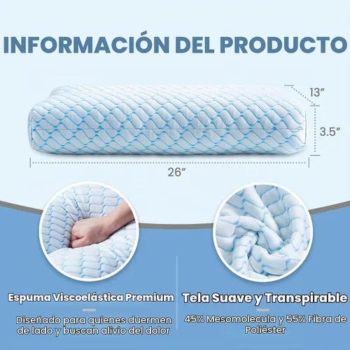 Vista 2 de puredown® Almohada de rodilla para dormir de lado, almohada de elevación de piernas para dormir de lado, almohada entre las piernas para alinear