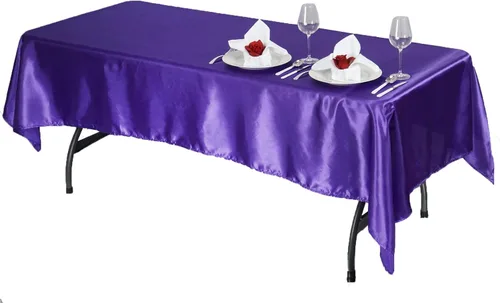 Vista 10 de BalsaCircle Mantel rectangular de satén negro de 60 x 102 pulgadas para bodas, fiestas, recepciones, eventos, cocina, comedor