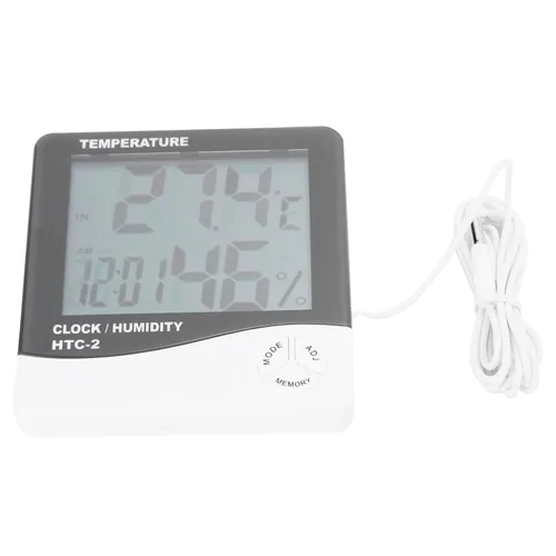 Vista 8 de Termómetro higrómetro para interiores y exteriores, temperatura digital, pantalla LCD, medidor de humedad, medidor de humedad, herramientas