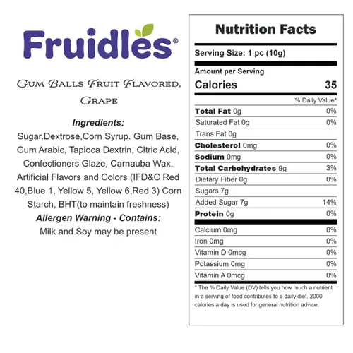 Vista 2 de Bolas de goma con sabor a frutas, golosinas de bufé de dulces, recambios de tamaño de máquina, certificado Kosher Parve, 1 pulgada (uva, 2 libras)