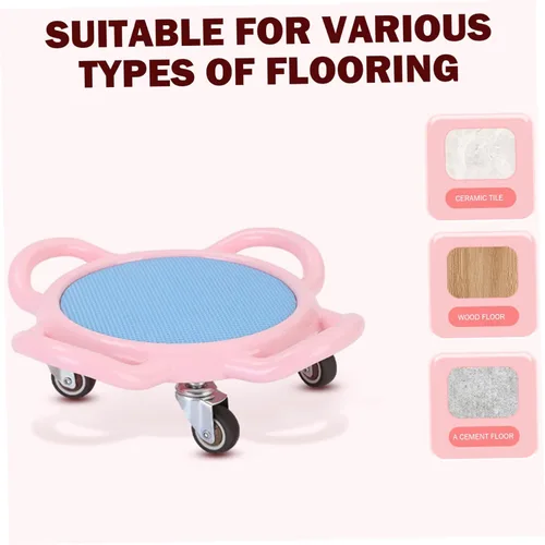 Vista 3 de Rueda de rodillo abdominal, rotación de 360° para mujer, antideslizante, portátil, multifuncional, tabla de ejercicio con alfombrilla
