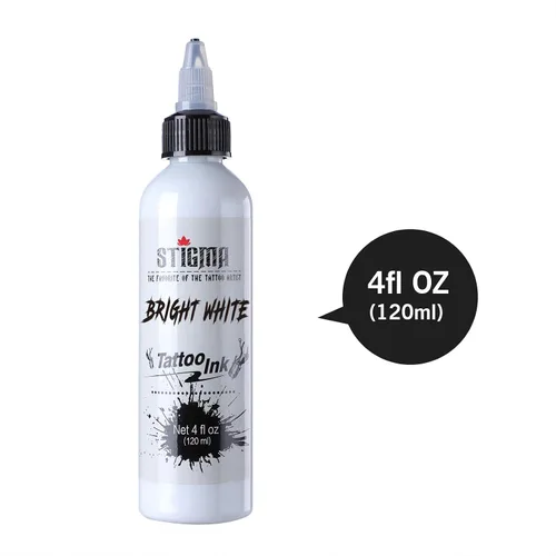 Vista 2 de STIGMA Tinta de tatuaje 4oz 4.1 fl oz blanco brillante USA pigmento estándar artes del cuerpo tatuaje pigmento TI952-4OZ-W
