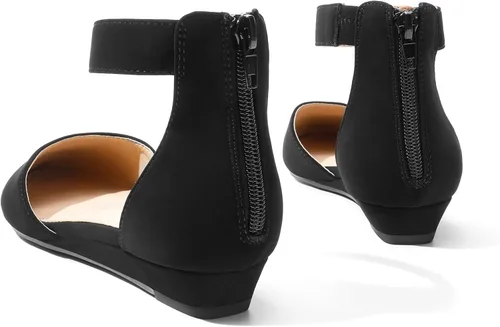 Vista 3 de Dream Pairs - Zapatos de plataforma baja con correa en el tobillo para mujer