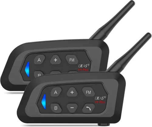 Vista 12 de EJEAS V4 Plus Sistema de Comunicación de Casco, Auriculares Bluetooth V5.1 para Motocicleta 1500m con Intercomunicador de Casco, Reducción
