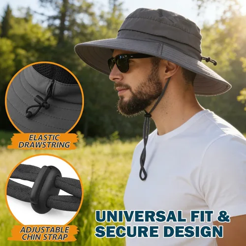 Vista 6 de EINSKEY Sombrero de sol unisex clásico Sombrero de sol impermeable con tapa abatible
