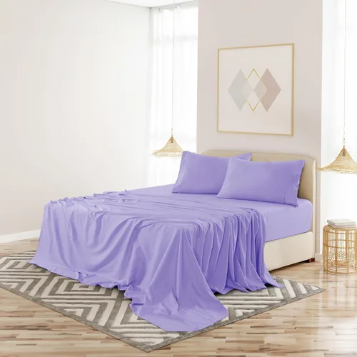 Vista 248 de LUX Décor - Juego de sábanas Twin de microfibra ultrasuave de 3 piezas con sábana encimera, sábana bajera de 16 pulgadas de profundidad y funda