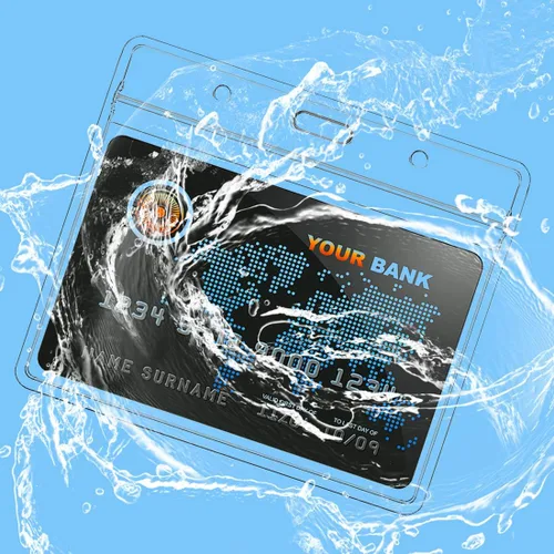 Vista 5 de Lanyards - Lote de 50 tarjetas de identificación con identificación, color azul