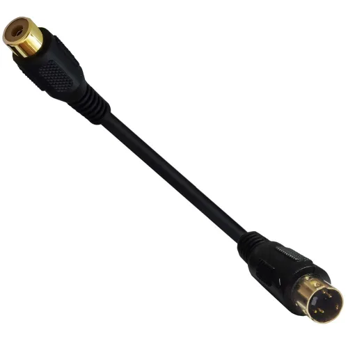 Vista 3 de Cable S-Video a RCA chapado en oro compuesto RCA hembra a 4 pines Mini DIN Terminal macho AV estéreo Cable de conversión de audio S-Video -2PCS 15CM
