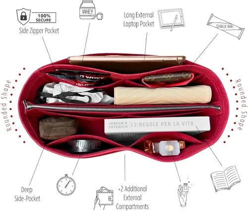 Vista 4 de Divitize Organizador de bolsos de alta calidad compatible con Gucci organizador de tocador, ajuste perfecto, fieltro de calidad duradero, cobertura