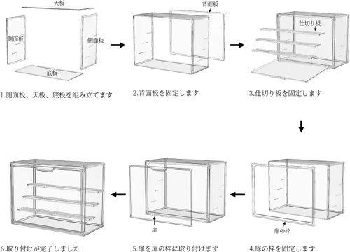 Vista 7 de Vitrina de acrílico transparente para coleccionables, caja de exhibición de figuras de pasatiempos de 4 capas con estantes, cajas de exhibición