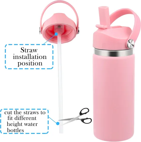 Vista 5 de Tapa de popote compatible con Hydro Flask de boca ancha de 12, 16, 18, 32, 40 onzas, tapas con popote para accesorios de botellas de agua, tapa