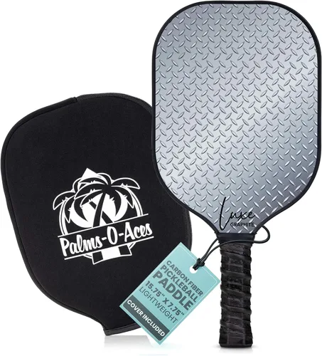 Vista 16 de Palms-O-Aces Carbon Fiber Pickleball Paddle – USAPA Approved 16mm T700 Graphite Paddle with Textured Spin Surface Lightweight Carbon Fiber