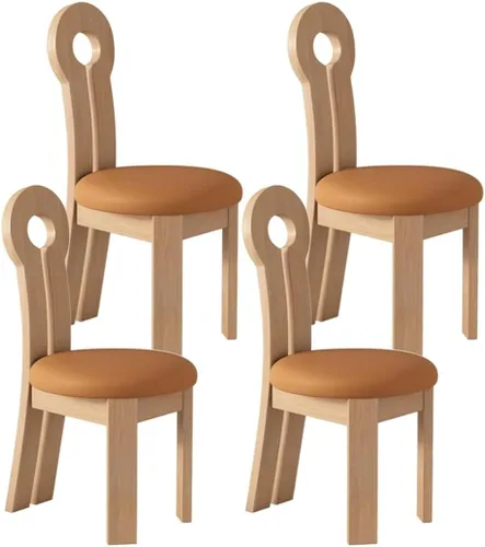 Vista 27 de YVYKFZD Dining Chairs Set, Solid Wood Dining Room Chair, Upholstered Kitchen Chairs, Unique Key-Shaped Living Room Chair, for Offices Bedroom Study