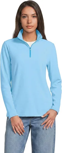 Vista 24 de Lands' End - Sudadera de vellón con cremallera de un cuarto, para todo tipo de clima Camello claro/marrón jengibre rico