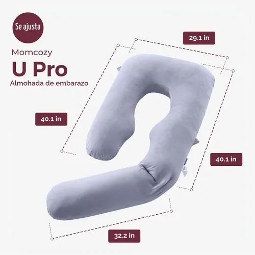Vista 3 de Momcozy Funda de almohada de embarazo para Dreamlign U Pro, almohada de maternidad para dormir, almohada ajustable para piernas, soporte para U