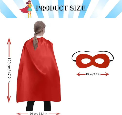 Vista 3 de Adult Superhero Capes and Masks - Superhero Party Capes Men & Women Party Dress Up-4 Packs