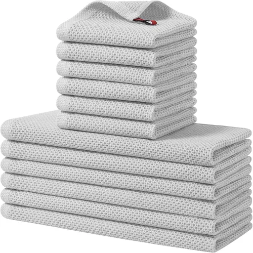 Vista 57 de Homaxy Juego de toallas y paños de cocina 100% algodón, 30 x 30 centímetros y 33 x 71 centímetros, juego de 8 toallas de cocina ultra suaves