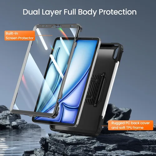 Vista 3 de ZtotopCase - Funda para iPad Air 4 de 10,9 pulgadas 2020, protector de pantalla integrado, funda protectora completa a prueba de golpes, compatible