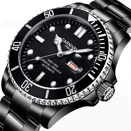 Vista 2 de MASTOP Reloj automático para hombre clásico con bisel giratorio analógico para hombre para buceo día y semana reloj de lujo