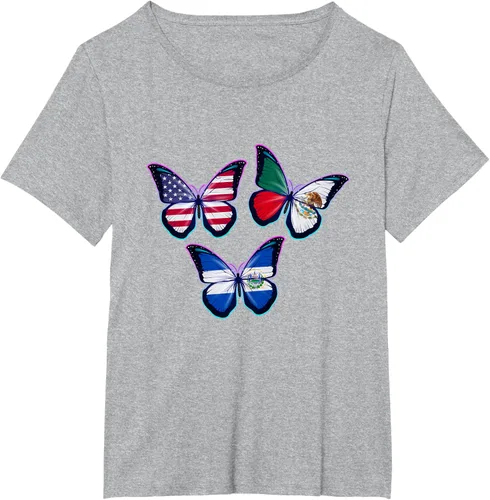 Vista 66 de Multiculti Heritage. Camiseta El Salvador México y Estados Unidos