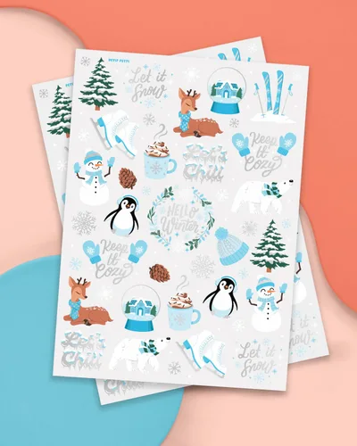 Vista 2 de xo, Fetti Tatuajes temporales para fiesta de Navidad de invierno, 50 estilos de lámina plateada, recuerdos de fiesta de Navidad, relleno