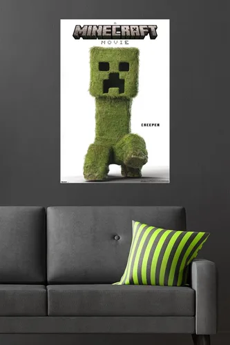 Vista 4 de A Minecraft Movie - Póster de pared de la serie Creeper, 34 pulgadas de largo x 22.4 pulgadas de ancho, versión sin marco