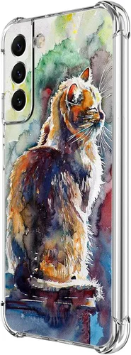 Vista 24 de Funda para Galaxy S22 Plus, protección contra caídas de rosas y mariposas azules, a prueba de golpes, de cuerpo completo, resistente a los arañazos