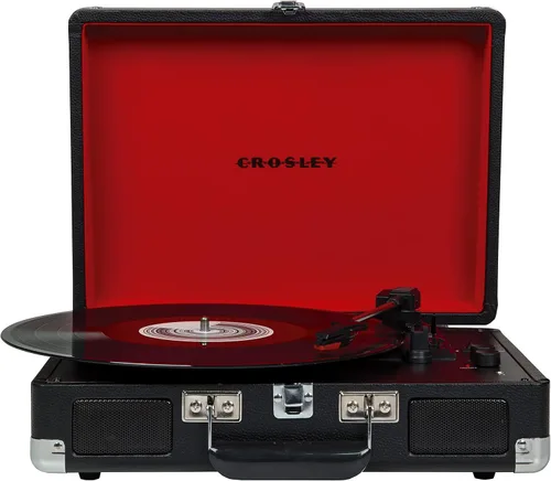 Vista 24 de Crosley CR8005F-AC Cruiser Plus - Tocadiscos vintage de 3 velocidades con Bluetooth, tipo maletín, reproductor de discos de vinilo, tablero