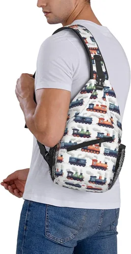 Vista 6 de Small Crossbody Bags for Women Men - Vintage Steam Train 1 Print Adjustable Shoulder Bag Fanny Packs Belt Sling Bag Crossbody Purses Backpack for