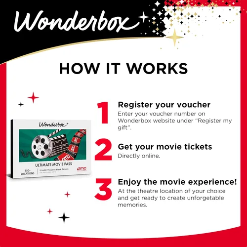 Vista 6 de Wonderbox - Regalo de noche de cine AMC - 12 entradas de película- Para 1