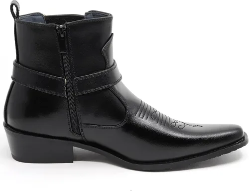 Vista 3 de Diego-02 - Botas vaqueras para hombre con correa de cinturón