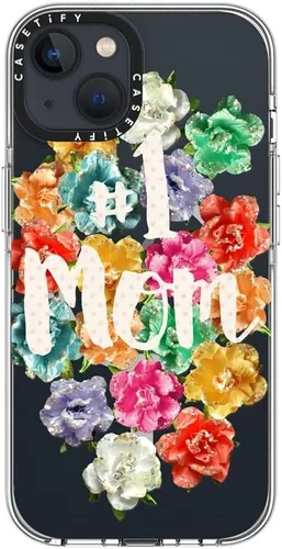 Vista 4 de CASETIFY Funda transparente para iPhone 13 [no amarillenta/6.6 pies, protección contra caídas de grado militar 3X/ compatible con Magsafe] – Mamá #1