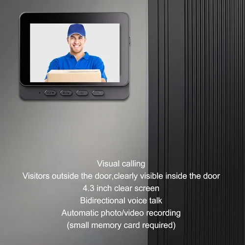 Vista 2 de Cámara de timbre, 8MP 1080P 170° Cámara de seguridad gran angular con micrófono videollamada, 2 vías de conversación nocturna timbre de video