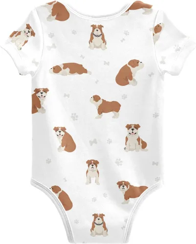 Vista 2 de vvfelixl Bodies para bebé niña negro Pug blanco manga corta algodón ropa de bebé para niñas 0-24 meses