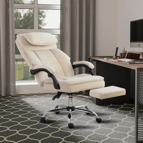 Vista 2 de Swivel Computer,Upholstered Velvet Office Chair,Big and Tall Executive Chair with Footrest Removable Headrest,High Back Ergonomic Computer Desk for