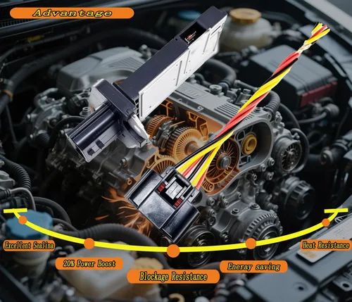 Vista 7 de Sensor de flujo de aire masivo MAF de conexión de cable de repuesto para Nissan Altima 04-14, Rogue 08-13, Frontier 05-19, Pathfinder 04-15, Versa