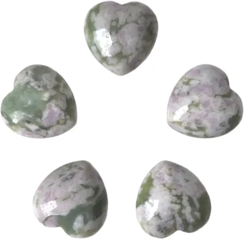 Vista 13 de Juego de piedras de amor de corazón de cuarzo rosa de cristal curativo natural, piedras preciosas pulidas para el pulgar de la palma de bolsillo