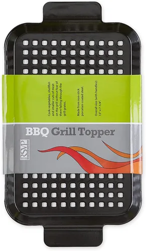 Vista 3 de RSVP International Bandeja de barbacoa de acero recubierto de porcelana, accesorios para cocinar pescado y verduras, apto para lavavajillas