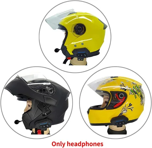 Vista 7 de Denpetec Intercomunicador de casco Bluetooth, sistema de comunicación de casco de motocicleta BT-12 compatible con manos libres, música estéreo