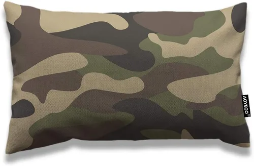 Vista 20 de AOYEGO Funda de almohada de cuadros rojos y verdes de 12 x 20 pulgadas, fundas de almohada rectangulares de algodón y lino para decoración