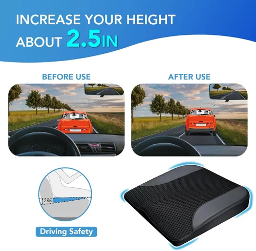Vista 4 de Lofty Aim Cojín de asiento de automóvil, cómoda almohada de asiento de espuma viscoelástica para conducir, alivio del dolor de espalda y ciática