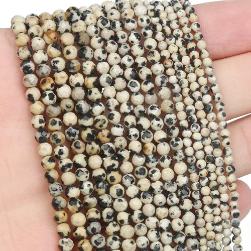 Vista 49 de 180 piezas 2mm Cuentas de piedras preciosas de turquesa africana natural facetada redonda suelta para hacer joyas