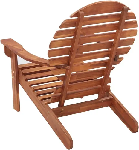 Vista 5 de Garden Chair, Natural Wood Outdoor Adirondack Chair for Patio, Solid Acacia Wood Standard Backyard Seating, Comfortable Balcony Furniture