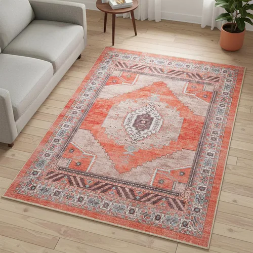 Vista 32 de Alfombra Turca. Felpudo Lavable Vintage Oriental de Inspiración Antigua Tradicional Alfombras de Área Pequeñas Modernas de Lujo para Entrada 378RR