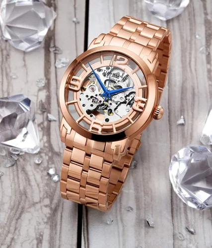 Vista 6 de Stuhrling Original Relojes de esqueleto para hombre, reloj automático para hombre, reloj de vestir para hombre, reloj de vestir para hombre, reloj