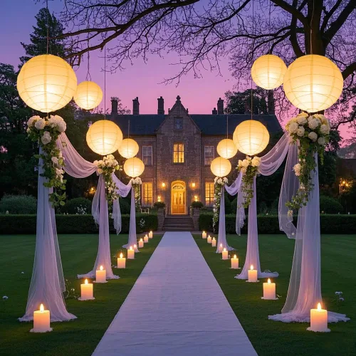 Vista 4 de LIHAO Faroles de papel blanco de 10 pulgadas con luces, linternas chinas decorativas para decoración de fiestas, bodas, aniversarios, cumpleaños