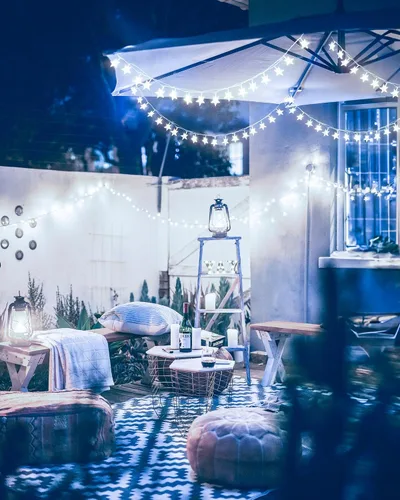Vista 7 de Minetom Guirnalda de luces de estrella enchufables – 66 pies 200 luces LED de estrella de hadas con control remoto y temporizador, 8 modos