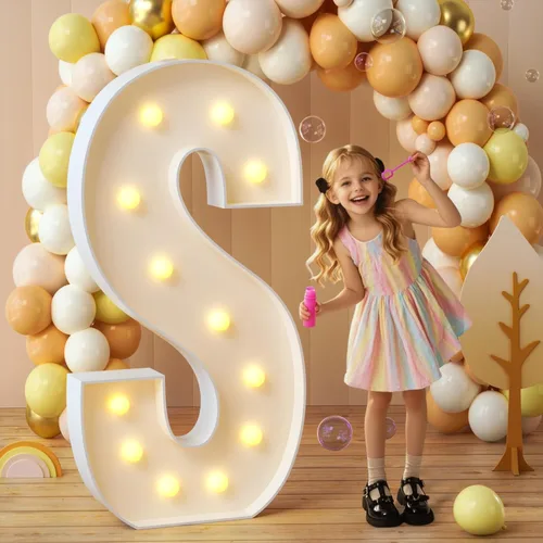 Vista 74 de imprsv Letras con luz para marquesina, letras de mosaico de 3 pies de alto con luz para decoración de baby shower, graduación, grandes