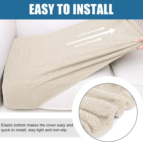 Vista 4 de Smiry Fundas de cojín impermeables para sofá, fundas de cojín elásticas de jacquard grueso, funda de asiento lavable, protector elástico de muebles